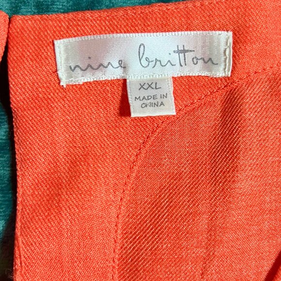 Nine Britton Sleeveless Split-Neck Top – Bright Coral – XXL - Picture 3 of 4